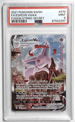 V1043: 2021: FA/ESPEON VMAX: 270/264: FUSION STRIKE-SECRET: PSA 9: MINT: 87502297